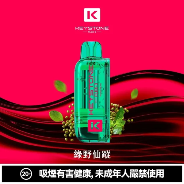 KEYSTONE FLEX-3 鑰石 25000口 拋棄式電子煙 15ml可視油艙/三段功率/Type-C充電【買一盒煙彈送主機】