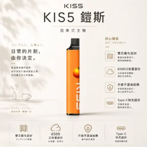 KIS5 鎧斯 6500口 拋棄式電子煙 不漏油結構/順滑擊喉/雙芯磁吸/Type-C快充/長效續航