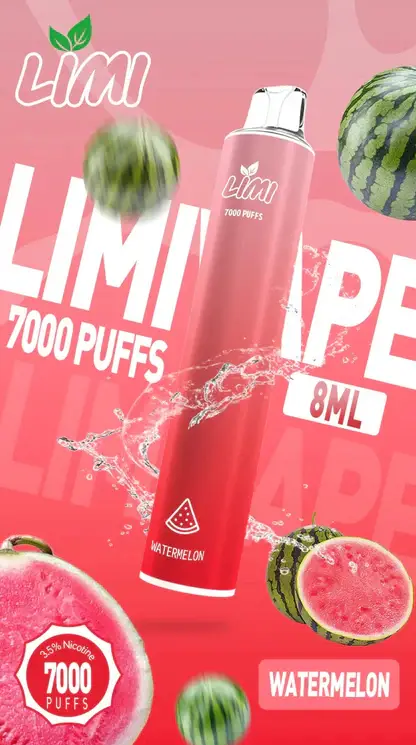 LIMI拋棄式一次性7000口-2.webp LIMI 7000口 拋棄式電子煙 3.5%尼古丁鹽/強勁擊喉感/冰感水果/吸氣發光LED/650mAh可充電