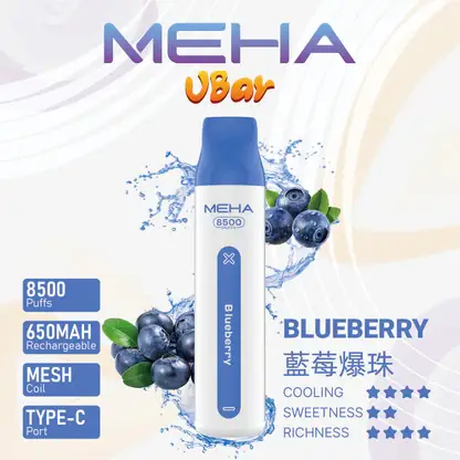 MEHA VBar 魅嗨 小白條 8500口 拋棄式電子煙 3%尼古丁鹽/黃金配方/冰爽水果/8500口大容量/650mAh可充電設計