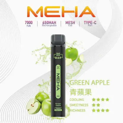 MEHA XBAR 魅嗨 小黑條 7000口 拋棄式電子煙 3%尼古丁鹽/極強冰感/Mesh芯爆發力/650mAh可充電續航