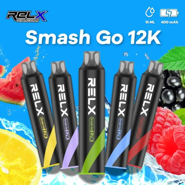 RELX Smash Go 12000口 拋棄式電子煙 防乾燒/400mAh/15ml容量/3%-5%尼古丁鹽
